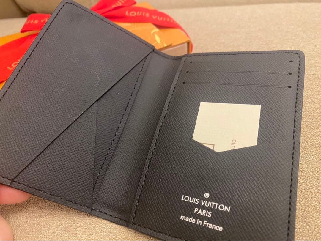 LOUIS VUITTON Monogram Galaxy pocket organizer wallet Card Case black gray rare image 3