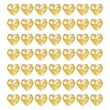 K9 Crystal Heart Beads 1 Holes Pendants, 50 Pack 14mm, Golden