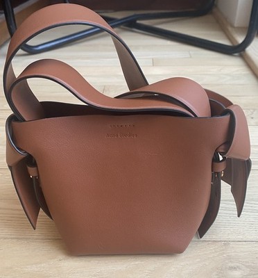 Acne Studios Micro Musubi Bag Shoulder Strap Almond Brown Cognac Leather