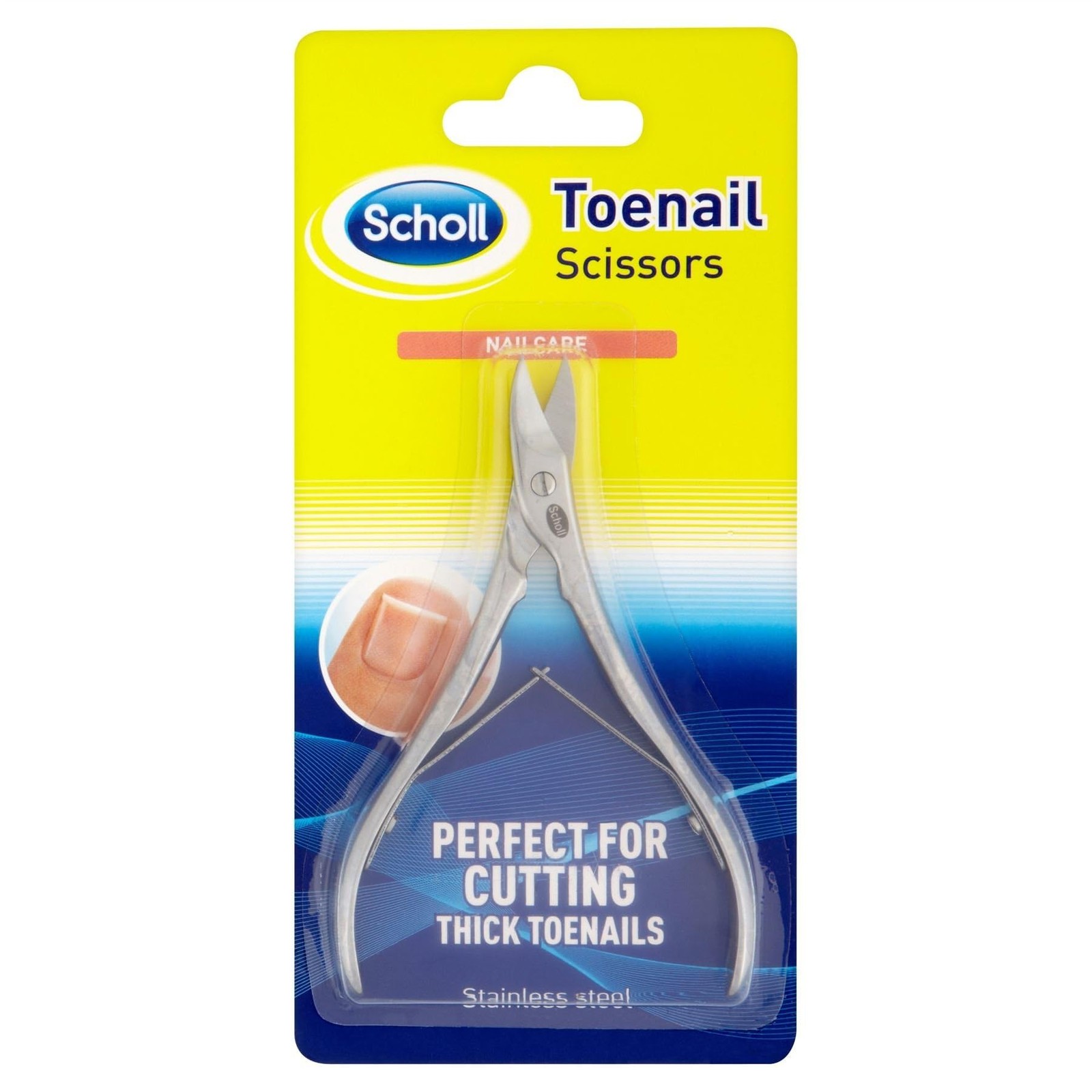 Scholl Nail Care Toe Scissors - Heavy Duty 1 Count (Pack of 1), Gray