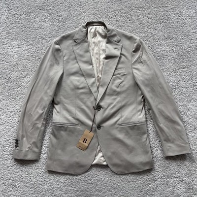 Boggi Milano B Tech Blazer Mens 48 Beige Stretch Travel Jacket Made Italy