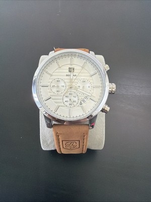 Benyar BY-5104M 44mm Men s Quartz Watch White Dial Leather Strap Box Papers￼