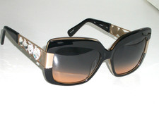 LADIES Oscar de la Renta 54 17 140 GRAY GRADIENT GLOSSY THICK BLACK SUNGLASSES