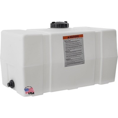 Horizontal Square Water Storage Tank 50 Gallon Natural Poly UV Resistant for