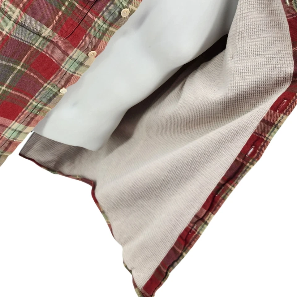 Polo Vintage Por Ralph Lauren Para Hombres Camisa Mediana Franela Forrada Térmica Multicolor Foto 2 de 4