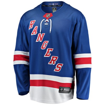 New York Rangers NHL Eishockey Fanatics Breakaway Trikot Home Blau