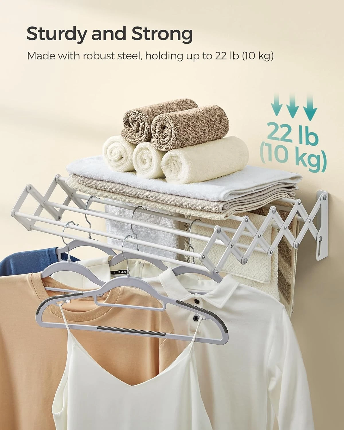 SONGMICS Wall-Mounted Accordion Drying Rack - Thumbnail 3