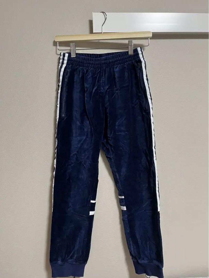 Adidas Women S Velour Track Pants Jersey Navy Limited