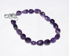 925 Argento Naturale Ametista Nuovo Anno Perline Anniversario Nozze Braccialetto