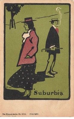 Fantasy - DW - Suburbia - Smoking Man, Admiring a Young Woman - Art Nouveau
