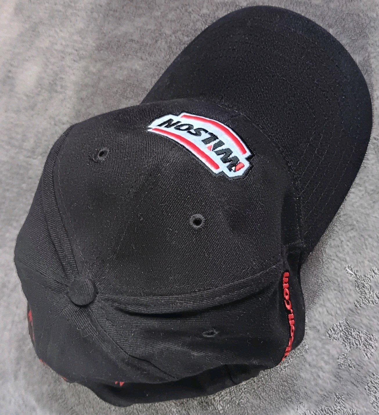 Wilson Black Patch Embroidered Hat Strapback Base… - image 3