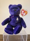 1997 TY Beanie Baby Princess Diana Bear PVC Pellets PE Tag Vintage w/ Case MWMT
