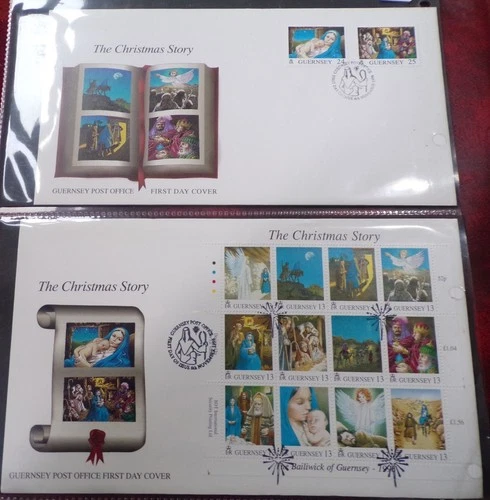 GB QEII FDC x 2. Guernsey Post Office  The Christmas Story (415)