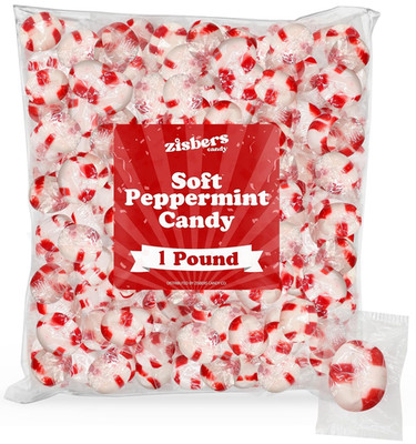 Soft Peppermint Puffs Candy - 1 Pound Bag, Approx. 85 Individually Wrapped Piece