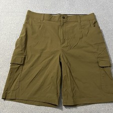 Orvis Cargo Shorts Mens 40 Green Tech Stretch Nylon Flap Pockets Hiking Fishing