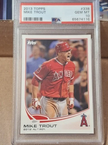 2013 MIKE TROUT TOPPS BASEBALL CARD #338 PSA 10 GEM MINT LOS ANGELES ANGELS LA