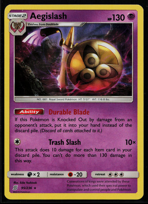 Aegislash Holo Rare SM - Unified Minds 95/236 NM E3769