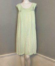 Vintage 70s Lorraine Pale Green Babydoll Nightie Embroidered Negligee Size L