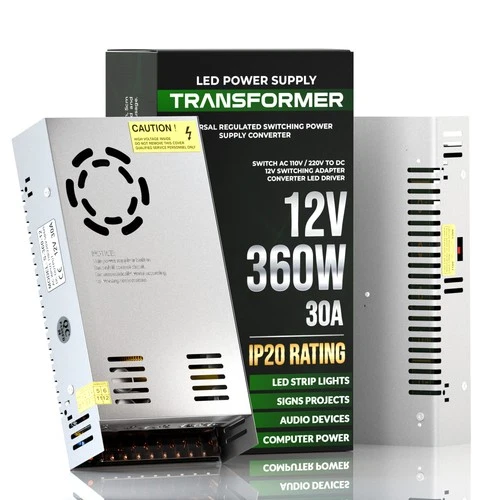 DC 12V 30A 360W Universal Regulated Switching Power Supply Transformer LED Strip