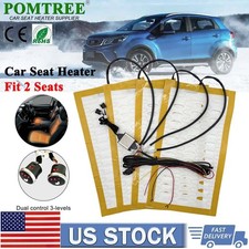 Universal 12v Car Seat Heater Kit Heating Pads 3-level Circle Switch Fit 2 Seats