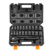 1/2 Inch Drive 23 Pcs Socket Set Impact Grade Cr-V Steel Dual Measurements