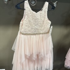 American Princess Party Dress Formal Blush Color Size 12 With Pearl Accents