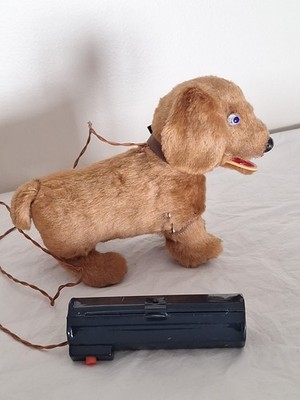 Vintage 1950's-1960's Barking & Walking Dog W/ Tin Remote. Japan