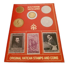 "Souvenir Vaticano" 5 M&uuml;nzen aus den Jahren 1975-1990-1999 inkl. Briefmarken Set