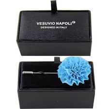 New in box Men's Suit brooch chest light blue flower lapel pin formal wedding