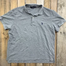 U.S. Polo Assn Solid Grey Polo Shirt Mens Size XL