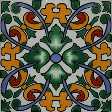6" x 6" 4 pcs TalaMex Becedas Talavera Mexican Tile