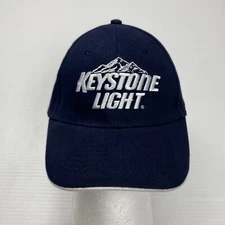 Keystone Light Hat OS Adjustable Navy Beer Logo Embroidery Alcohol Retro Party