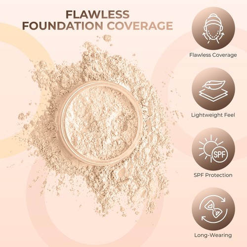 KABUKI JAR BRUSH & FOUNDATION Kit Mineral Makeup Full Size Set Bare Face Matte - 第 22/144 張圖片