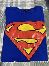 Vintage 2000 DC Comics Superman Logo Graphic Size Large Blue Single Stitched