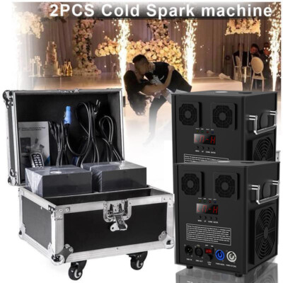 2x Cold Spark Machine Mit Flightcase Sparkular Funkenmaschine DMX Halloween Show