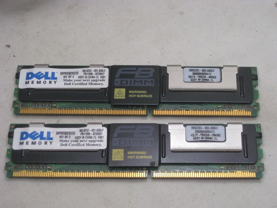 DELL MEMORY FB DIMM 9965285-080.A00LF 2GB 2 x 1GB - Image 2 of 4