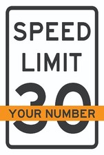 CUSTOMIZED SPEED LIMIT SIGN MPH ALUMINUM SIGN - 12"x 18"- ANY SPEED YOU WANT