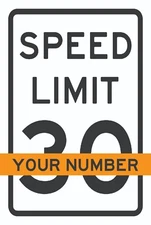 CUSTOMIZED SPEED LIMIT SIGN MPH  ALUMINUM SIGN - 12"x 18"- ANY SPEED YOU WANT