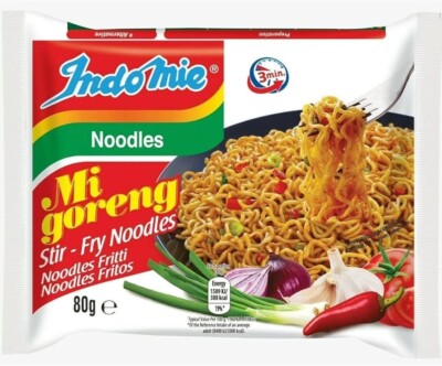Indomie Mi Goreng Instant Stir Fry Noodles - Halal Certified, Pack of 5