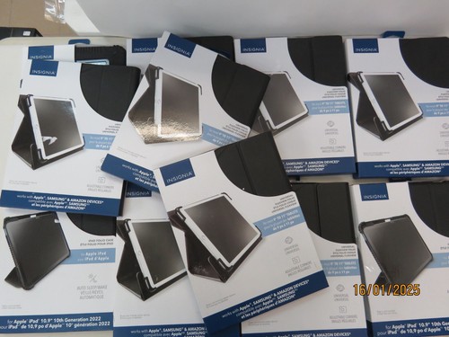 Lot of 10: Insignia Universal FlexView Folio Case for 10" tablets Black