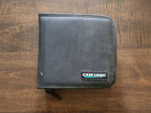 1990s Case Logic 24 CD/DVD Storage Carrying Wallet Zippered Black Binder - Picture 1 of 2