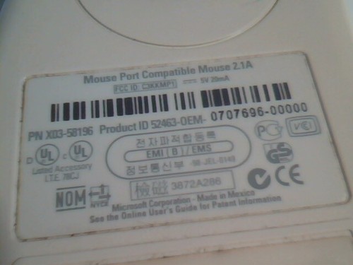 Vintage Microsoft Mouse Port Compatible 2.1A PS2 X03-58196 - Working - Picture 4 of 6