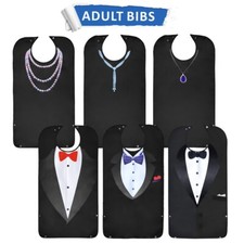 Reusable Senior Eating Apron Adult Funny Bib Disabled Feeding Bibs Suit Pattern