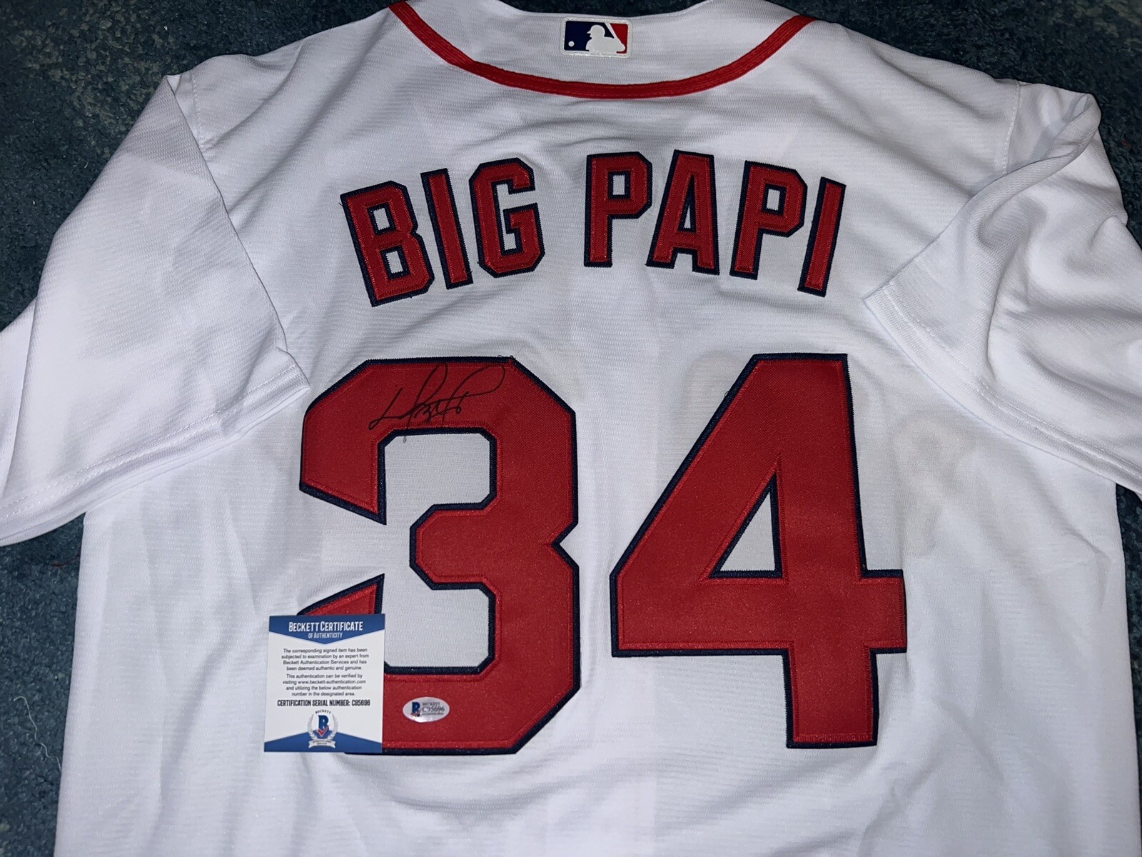 David Ortiz Autographed Signed Boston Red Sox Jersey World Series Champ Big Papi Beckett 