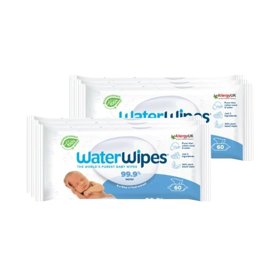 Water Wipes Baby Wipes 60s Pack of 6