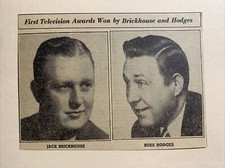TV Awards Russ Hodges Jack Brickhouse 1951 Sporting News Baseball 6X4 Panel