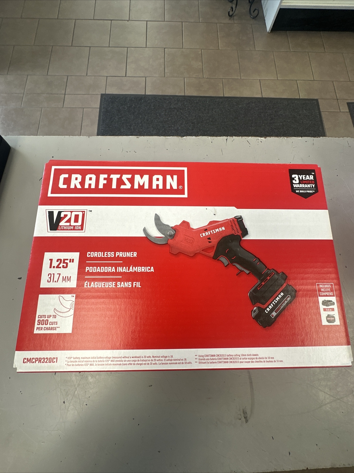 Craftsman CMCPR320C1 V20 Cordless Pruner Kit Black/Red 885911784078