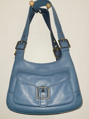 COACH VINTAGE LEGACY SADDLE BAG 9340 RARE LIGHT BLUE/NICKEL | eBay