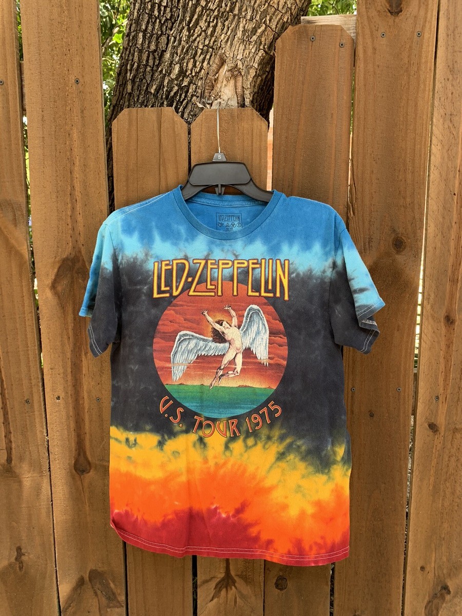 Led Zeppelin Retro US Tour 1975 Tie Dye Crew Neck T-Shirt Medium