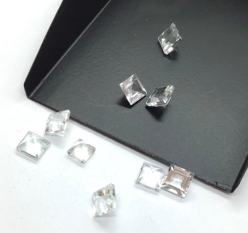 Piedras preciosas sueltas AAA de topacio blanco natural facetado corte cuadrado para joyería surtida - Imagen 11 de 24